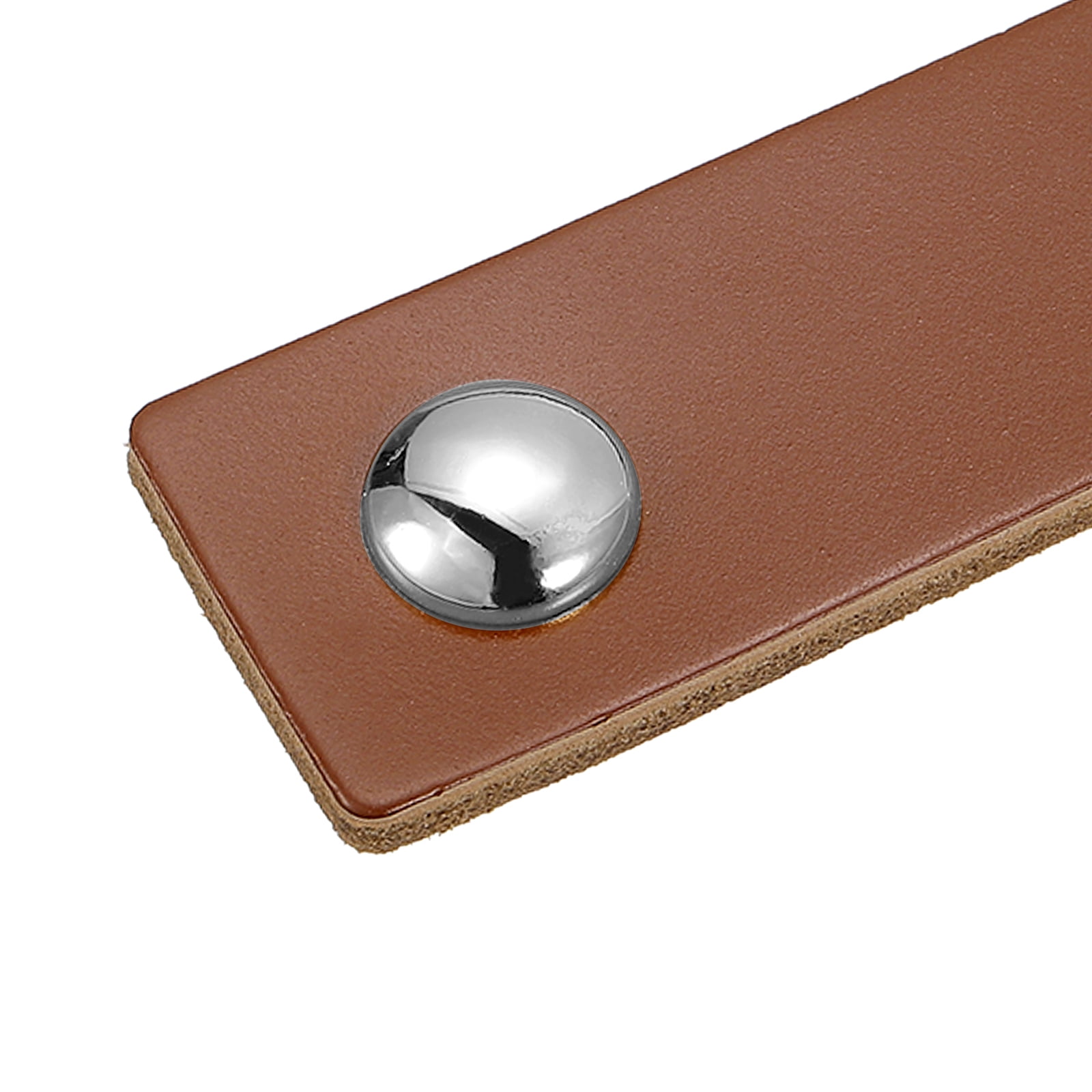 Unique Bargains Leather Drawer Pulls Furniture Handles Drawer Knobs Pulls Brown Silver