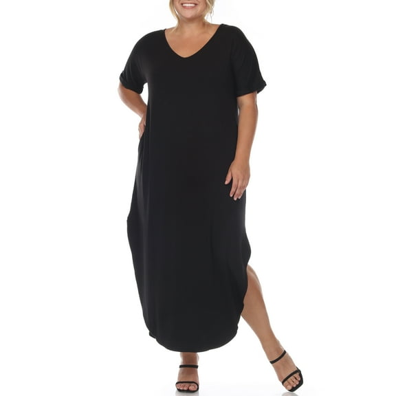 White Mark Short Sleeve Maxi Dress, Women's Plus