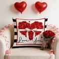 thumbnail image 2 of Red Throw Pillows Covers for Couch, Heart Print Decorative Pillow Cover for Wedding Party Bedroom Sofa, 2 of 7