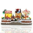 thumbnail image 2 of Plus Size Christmas Village Collectible Buildings, Amusement Park Figurine with Carousel, Popcorn and Coffee Shop Colorful Light Christmas Ornaments for Christmas Holiday Decorations, 2 of 7
