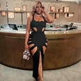 thumbnail image 2 of Aellinatey Package Hip Skirt Sexy Nightclub Dress Woman Spring High Split Sling Dress, 2 of 16