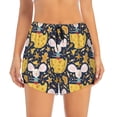thumbnail image 3 of Uemuo Mouse Cheese Pattern Women's Athletic Shorts High Waisted Running Shorts with Liner Pockets Gym Elastic Workout Shorts-Small, 3 of 9