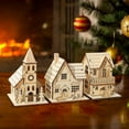 thumbnail image 5 of 4.33Inch Christmas Wooden Village Houses with Light, Unfinished Rustic Holiday Village Decorations - Perfect for Christmas Table Centerpieces, Christmas Decorations & Gifts, DIY Crafts, 5 of 5