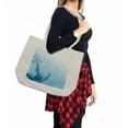 thumbnail image 2 of Nautical Shopping Bag, Monochrome Anchor Illustration Deep down in the Sea Bottom Be Strong and Stable, Eco-Friendly Reusable Bag for Groceries Beach and More, 15.5" X 14.5", Cream, by Ambesonne, 2 of 2