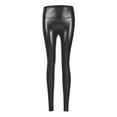 thumbnail image 5 of BOOMILK Faux Leather Leggings for Women Club Sexy Shiny Leather Tights High Waisted Skinny Pants Black, 5 of 6