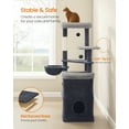 thumbnail image 5 of Tall Cat Tree, Multiple-Level Cat Tower with 2 Caves, 3 Scratching Posts, Dark Gray, 5 of 6
