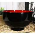 thumbnail image 5 of Pack Of 10 Japanese Black Red Lacquer Copolymer Plastic Large Ramen Bowls 38oz, 5 of 6