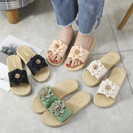 

KaLI_store Shoes For Women Women s Open Toe Heeled Mules Block Heels Sandals Knit Square Heels Slip On Breathable Slides Sandal Black Side 6.5