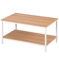 thumbnail image 5 of HomGarden Industrial Rectangle Wood Coffee Table Indoor Cocktail Table, Light Oak, 5 of 10