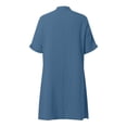 thumbnail image 4 of Asgosdo Dresses for Women Cotton Short Sleeve Botton Loose Fit Casual Comfy Midi Dress with Pockets, 4 of 5