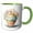 Green/White, variant on 3drose, Pretty Vanilla Cupcake with Blue Frosting and Flowers Illustration, 11oz Mug