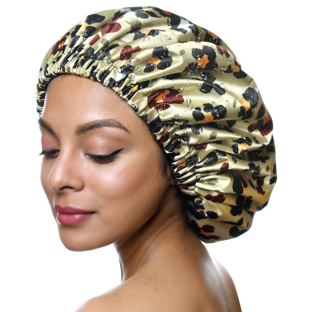 Gorro de ducha YANIBEST para mujer/hombre con capucha de satén impermeable