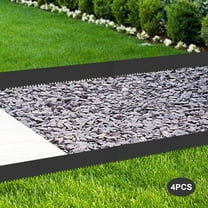 Miumaeov Landscape Edging 4pc 40 x 6 Inch Bendable Metal Garden Barrier Lawn Border Black