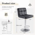 thumbnail image 7 of Bar Stools Set of 4, 24 inch Counter Height Bar Stools, Upholstered Modern Kitchen Barstools with Metal Base, PU Leather Saddle Stools for Kitchen Island, Inky Black, 7 of 7