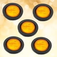 thumbnail image 3 of HLONK 5 Pcs 2 Pouces 12V 4 LEDs Feu de Signalisation Rond pour Camion Remorque Caravane (Jaune), 3 of 8