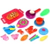 JJ Kitchen Seafood Pretend Cutting Toy Food Play Set w/ Dummy Knife, Accessories