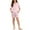 Pink, variant on BLVB Girls Short Satin Pajamas Set Classic Silk Pjs Kids 2 Piece Sleepwear Crewneck Short Sleeve Shirt with Matching Shorts with Pockets