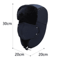 thumbnail image 2 of Winter Trapper Hat for Men Women, Windproof Water-Resistant Faux Fur Trooper Hat for Hunting Skiing, 2 of 5