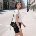 thumbnail image 5 of FORMRS Mini Crossbody Bag for Women Adjustable Rope Shoulder Casual Phone Purse, Black Flowers, 5 of 7