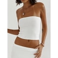 thumbnail image 5 of Yunliwuli Women Crop Tube Tops Solid Color Summer Bandeau Vest Backless Shirts for Streetwear Aesthetic Grunge Clothes, 5 of 8