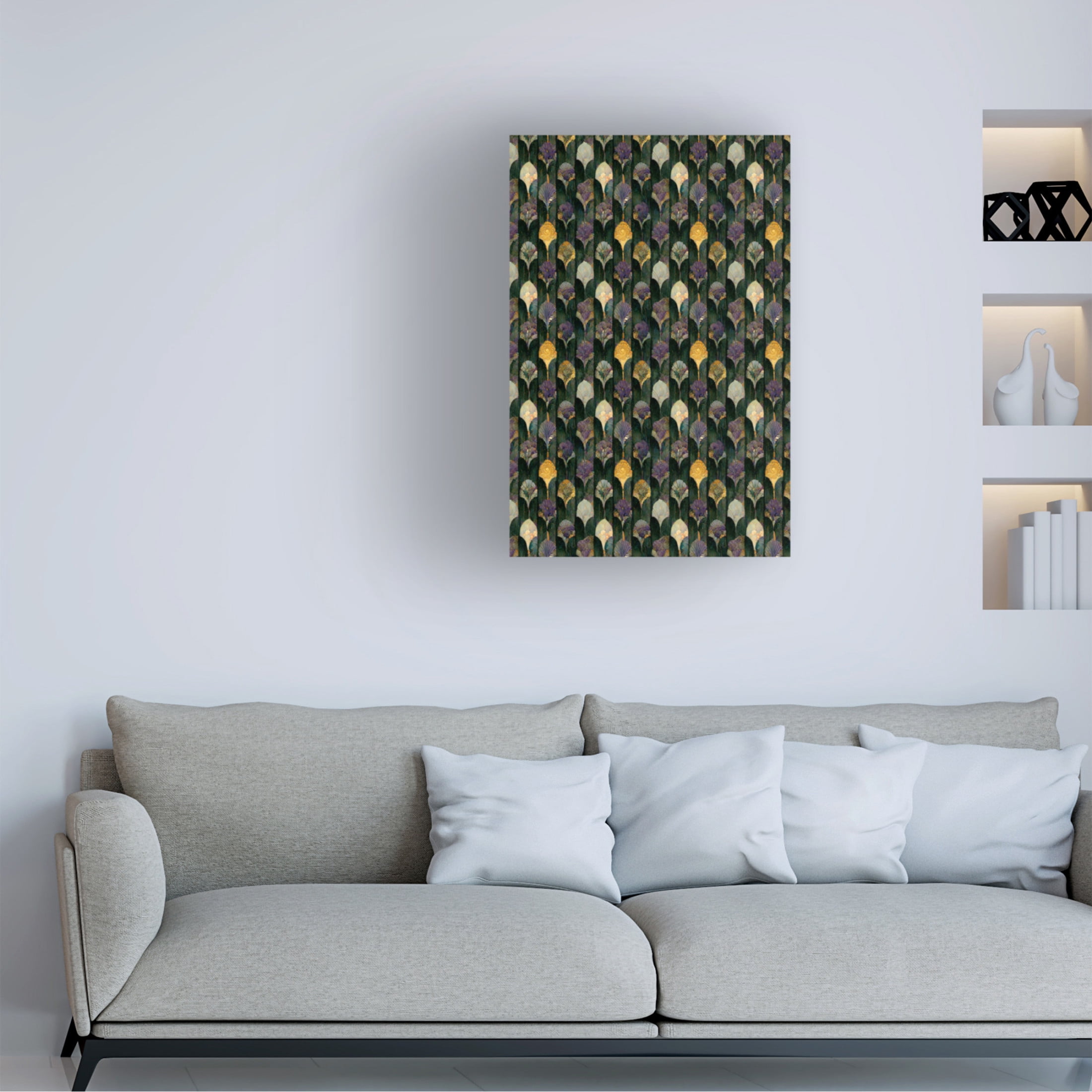 Canvas Wall Art - Treechild 'Romantic Ginko Pattern' Wall Art for Living Room, Bedroom, or Office D?cor by Trademark Fine Art - 22 x 32 Inches