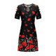 thumbnail image 4 of Vestido casual de mujer con hombros descubiertos y mangas cortas con estampado de espalda para adelgazar Fridja  qw1396, 4 of 5