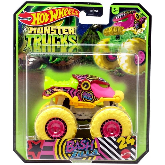 Hot Wheels Glow in the Dark Bash Zilla Diecast Car