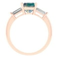 thumbnail image 4 of 1.62 ctw 3 Stone Anniversary Ring for Women | Square Emerald Cut Blue Moissanite | Hyperallergenic Solid 14K Rose Gold, 4 of 5