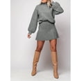 thumbnail image 6 of Long Sleeve Women Fall Winter 2 Pieces Skirt Sets Casual Sweater Pullover and Skirt, 6 of 6