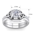 thumbnail image 5 of SuperJeweler 1 Carat Lab Grown Diamond Claddagh Bridal Set In 14K White Gold For Women, 5 of 5