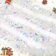 thumbnail image 3 of Xuelimei 50ft Iridescent Christmas Tinsel Garland: PVC Wire Material, Straight Shape, White Color, Perfect for Christmas Tree, Parties & DIY Projects, 3 of 7