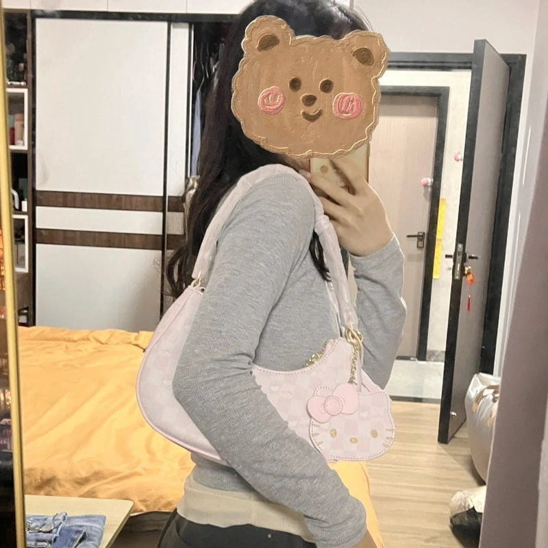 New Hello Kitty Kawaii Underarm Bags Cute Anime Zipper Shoulder Bags For Women Crossbody Bags Anime Bags Gifts
