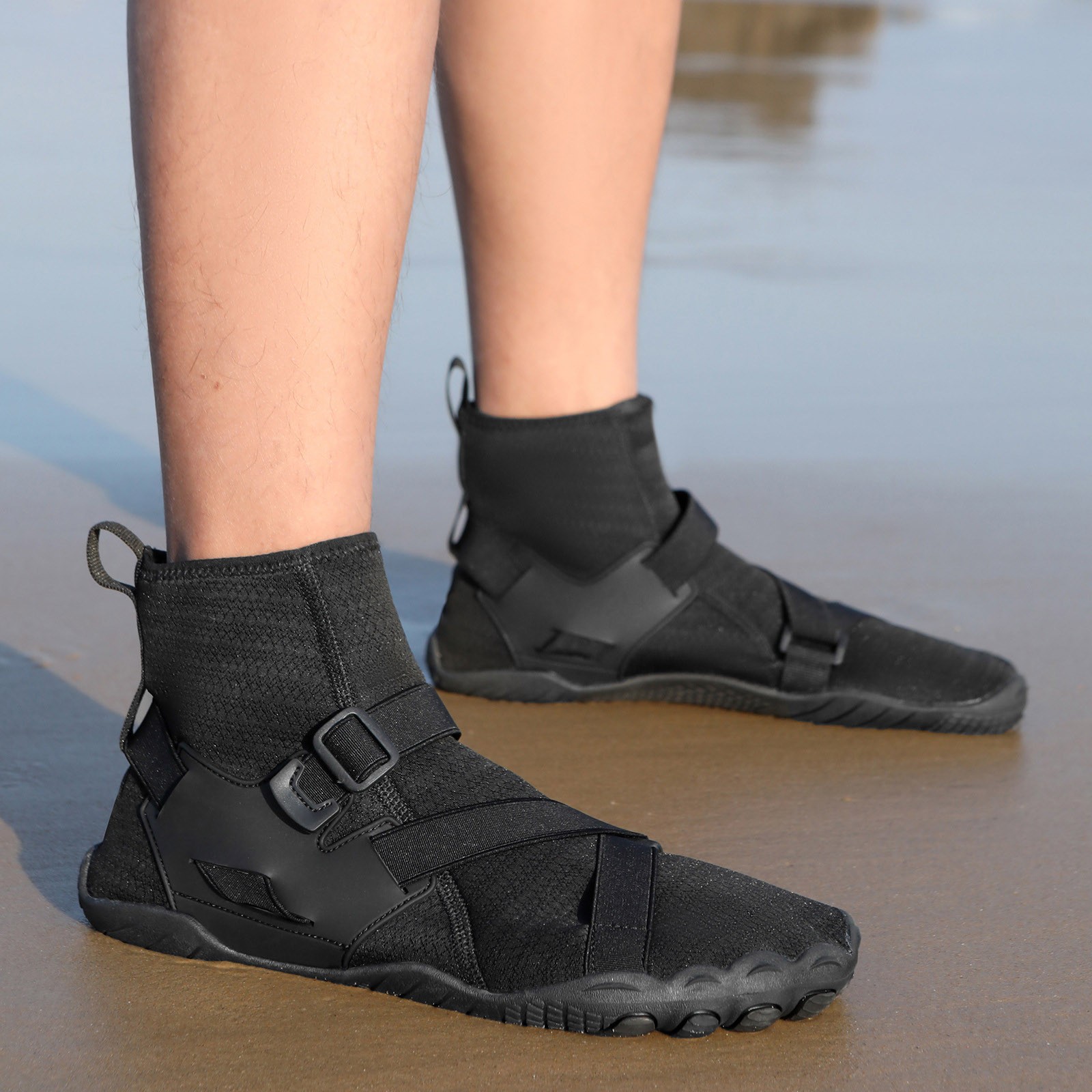 Mepaouo Men's Women's Barefoot Minimalist Shoes Zero Drop Hiking Water Shoes High Top Training Shoes