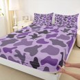 thumbnail image 3 of Homewish Abstarct Camo Camouflage Queen Sheet Sets,Country Mallard Flat Sheet,Purple Black Queen Fitted Sheet For Kids,Breathable Home Decor,4 Pieces, 3 of 7