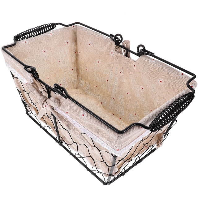 unbranded Cesta De Almacenamiento De Hierro Para Huevos Jengibre Y Ajo Con Asa Fácil Para Cocina Y Exteriores