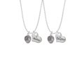 thumbnail image 2 of Delight Jewelry Silvertone Volleyball Spinner Mother & Daughter Heart Necklaces (Set of 2), 19"+2", 2 of 4