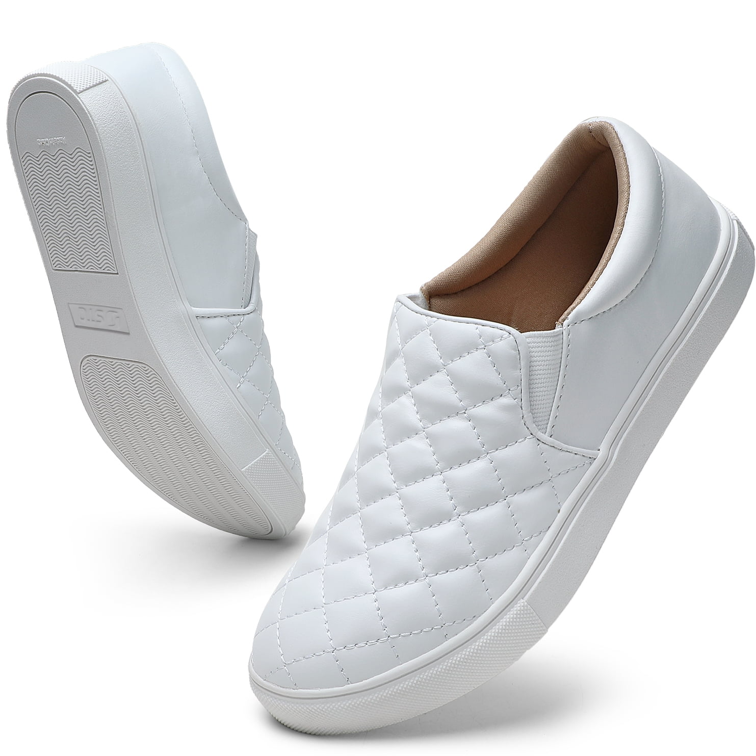 STQ Women's Slip on Sneakers Platform Walking Shoes Casual Loafers ...