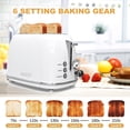 thumbnail image 3 of Tostadora KITCHMIX, 2 rebanadas, retro, acero inoxidable, 6 ajustes, 3 of 8