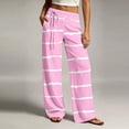 thumbnail image 2 of Maean Womens Striped Pants Elastic Waist Straight Leg Lounge Trousers Casual Vacation Pant with Pockets, 2 of 5