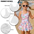 thumbnail image 4 of DISNIMO Girls Swimsuit Axolotl Jellyfish Print One Piece Swimwear Quick Dry Bathing Suit with Skirts Hawaiian Summer Swim Dress, 4 of 8