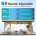 thumbnail image 6 of Warmiplanet 52" 3-Blade Nickel Flush Mount Ceiling Fan with LED Light & Remote, Dual-Color Wooden Blades, DC Motor, 6 Speeds, 3-Color Light, Reversible, Timer, 6 of 10