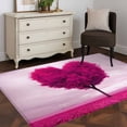 thumbnail image 3 of Rectangle Area Rugs 4 x 6 Ft, Valentine's Day Non-Slip Residential Carpet, Pink Love Heart Trees Spring Romance Indoor Crawling Mats Runner Rugs for Living Room/Dining Room/Bedroom, 3 of 8