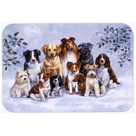 

Winter Dogs Glass Large Cutting Board