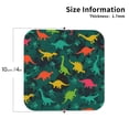 thumbnail image 2 of Fuzoiu Colorful Dinosaurs Print Leather Coasters Set,Drink Coasters Set of 4,for Tabletop Protection, Durable PVC Coasters,Home Décor and Housewarming Gift-Square, 2 of 6