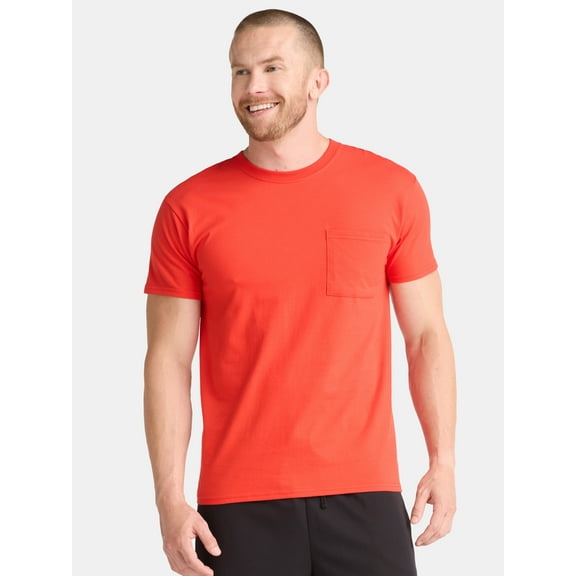 Athletic Works Men's and Big Men's Cotton Pocket Tee, Sizes XS-5XL and Tall Sizes