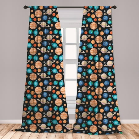 Solar Reflective Curtains Galaxy Curtains 2 Panels Set, Galaxy Space Art Solar System Planets Mars Mercury Uranus Jupiter Venus Kids Print, Window Drapes for Living Room Bedroom, Multicolor, by Ambesonne ()