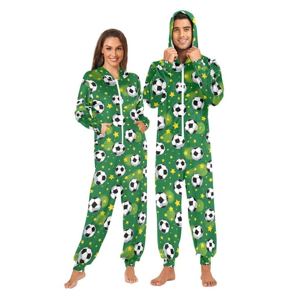 joogoo Football Stars Cartoon Unisex Adults Onesies Pajamas Jumpsuits L