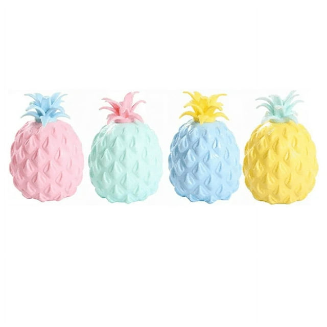 4 Pieces Pineapple Stress Toy - Anti Stress Toy - Anti Stress Toy - Simulation Pineapple - Stress Ball - Decompression Toy - Decompression Toy - Simulation Pineapple Toy