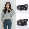 thumbnail image 4 of Milisten 1Ud Cinturón Ajustable De Cuero Negro Para Mujer Estilo Casual Y, 4 of 7