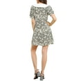 thumbnail image 3 of INSPIRE CHIC Women's Fit and Flare Contrast Collar Short Sleeve Mini Shirt Dress XS Black, 3 of 6